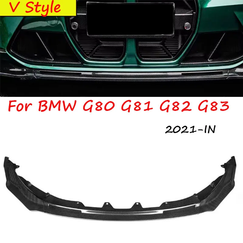 

Real Dry Carbon Fiber Front Diffuser Bumper Lip for BMW G80 G81 G82 G83 2021-IN V Style 3Pcs/Set