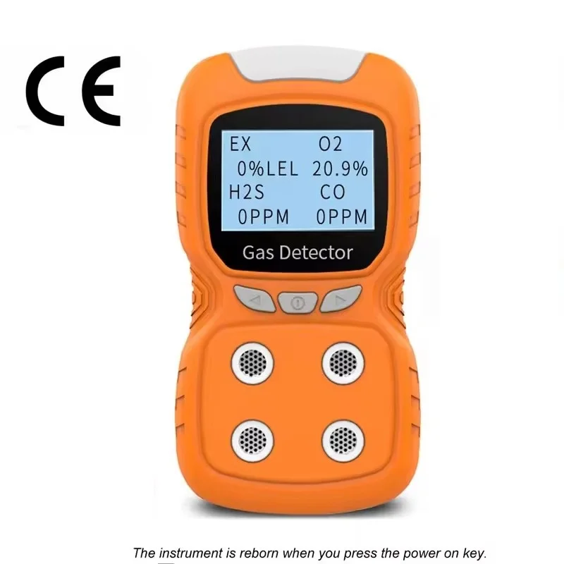 4 In 1 Gas Detector Sensor Handheld Portable Multi-Gas O2 Co Ex H2S Hydrogen Sulfide Gas Detector