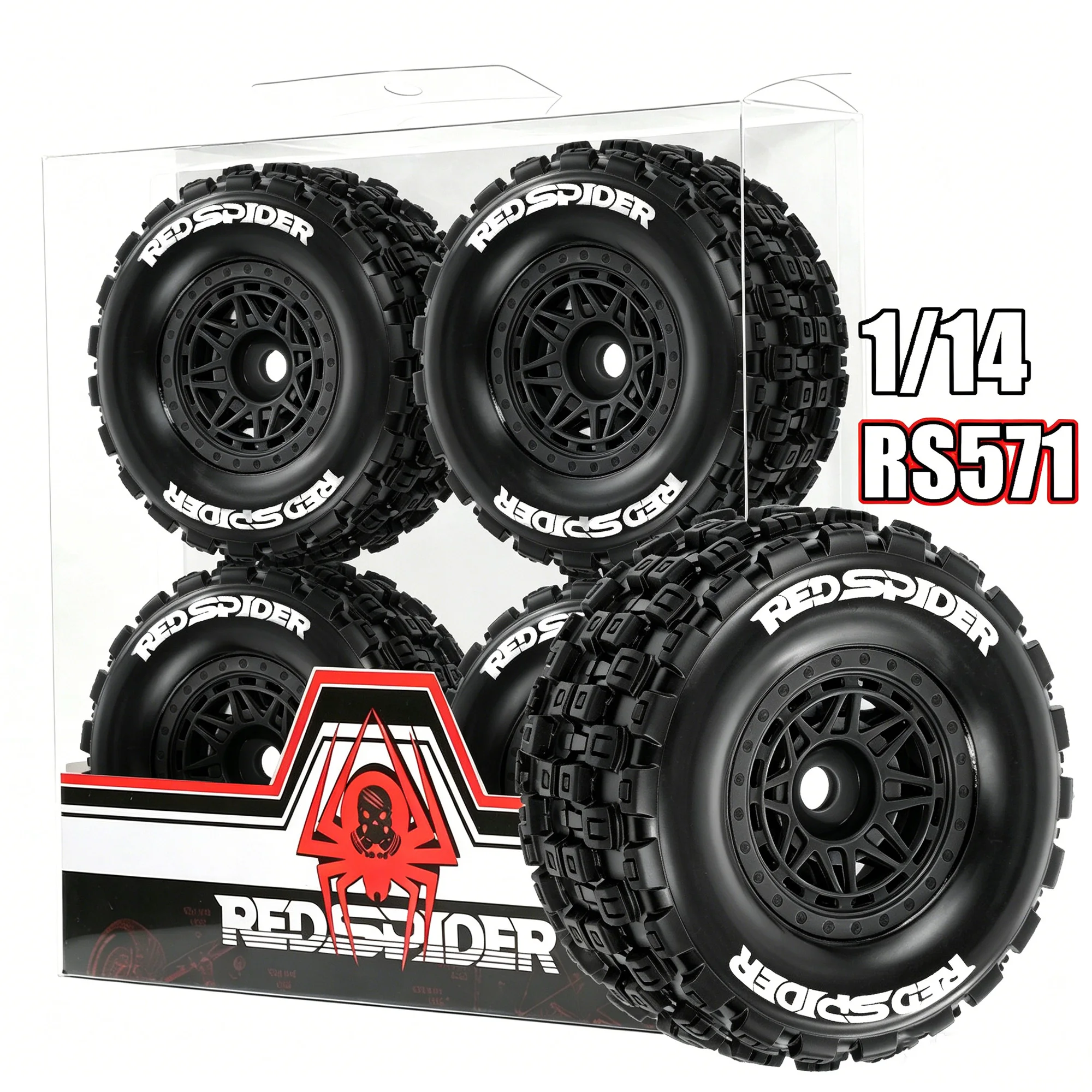 RED SPIDER 4pcs 1/14 RC Racing Car Tires Road Tyre Wheel for Tamiya TT01 TT02 XV01 TA06 PTG-2 1/10 1/12 1/14 - Upgrade Car Parts