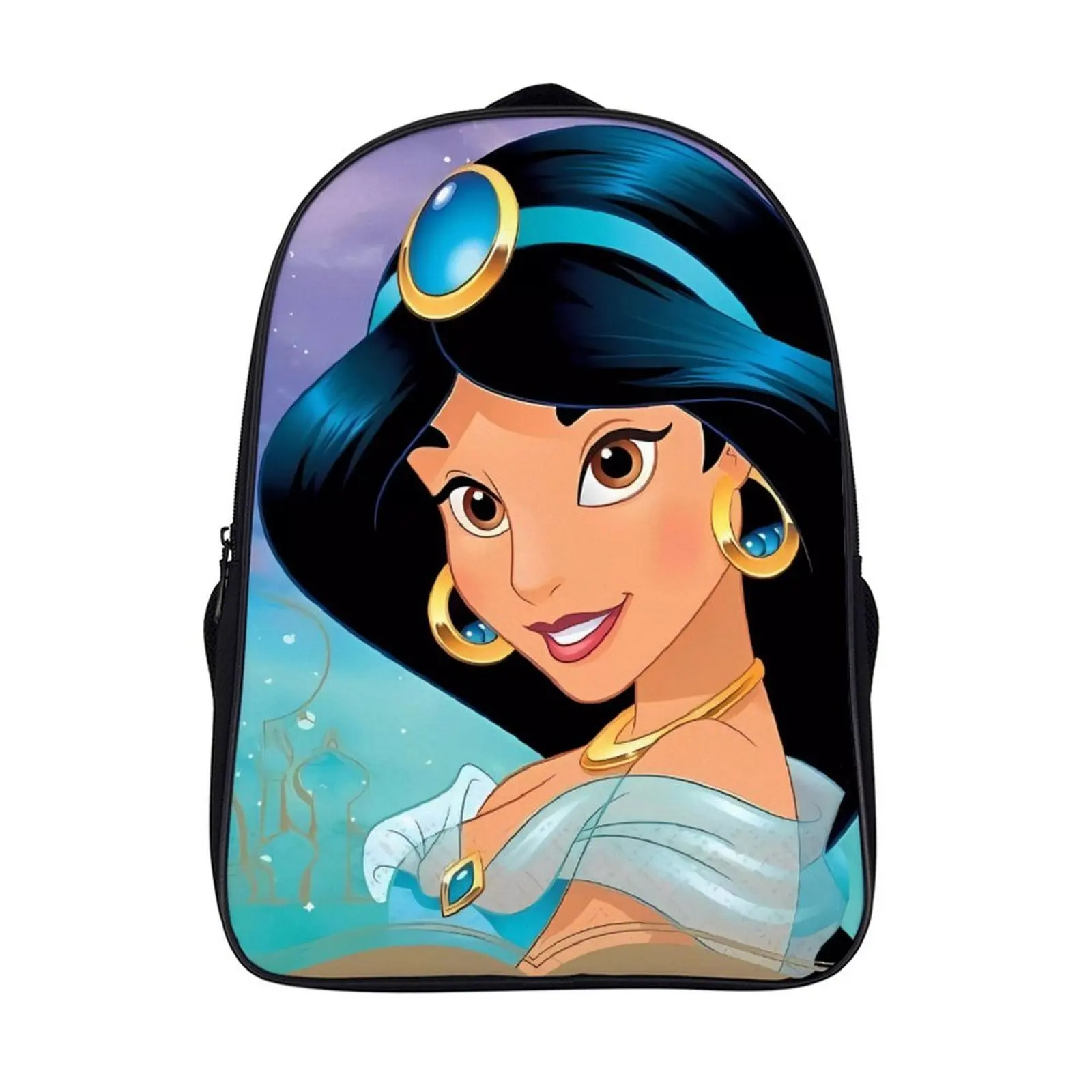 

Cartoon Disney Princess Jasmine Fashion Student's Backpack School Bag 16 Inch 2 Compartment Backpack Student Schoolbag