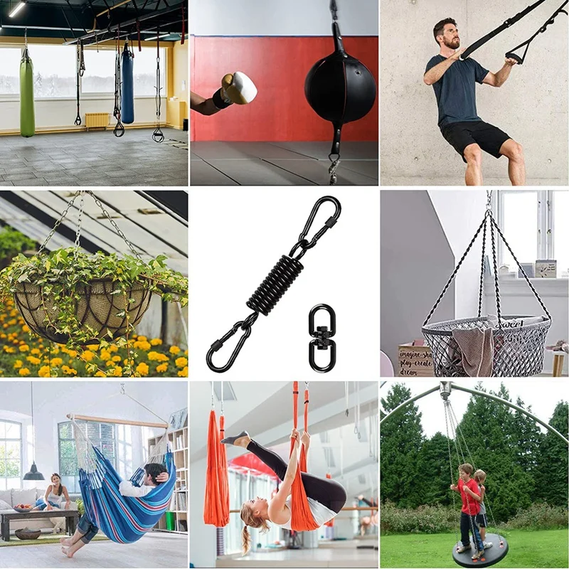 Swing Spring For Hanging Chair,With 2 Snap Hooks&360° Swivel Hook,Load Capacity 250Kg For Hanging Chair,Hammock,Yoga,Etc