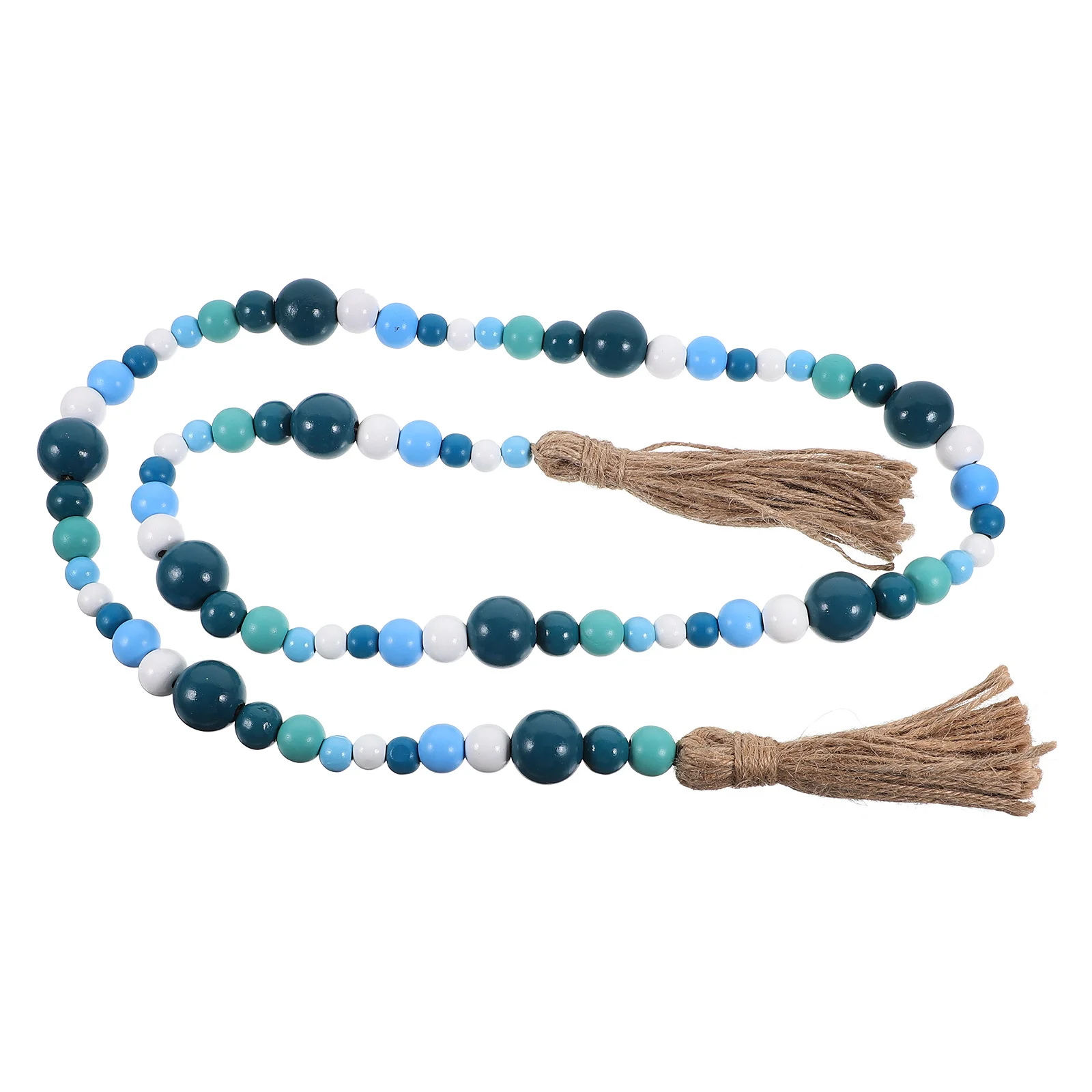 

1Pcs Wood Beads Pendant Ocean Breeze Blue Long Service Life Wood Bead Tassel Home Decoration Hanging Ornament