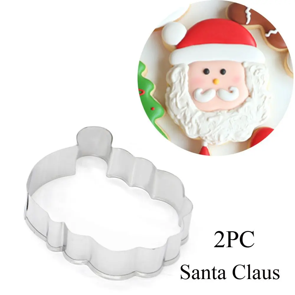 

1/2PCS Stainless Steel Xmas Theme Santa Claus Cake Mould Baking Tool Christmas Cookie Cutter Biscuit Mold