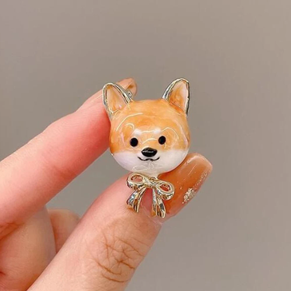 2024 New Cute Yellow Shibainu Dog Enamel Pins for Women Girls Oil Dropping Animal Brooches Kids Jewelry Accessories Gift