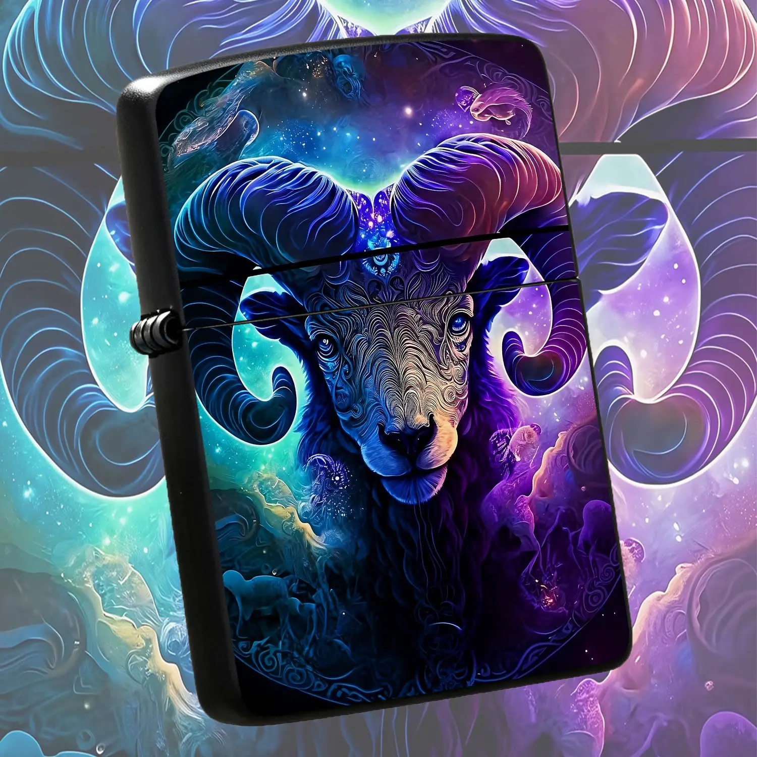 Creative Starry Aries Themed Lighter, Psychedelic Neon Line Art Design With Glowing Cosmic Nebula Pattern, Portable Exquisite Daily Use Accessory, Ideal For Gifting Personal Collection And All Common Occasions A Humorous And Interesting Lig
