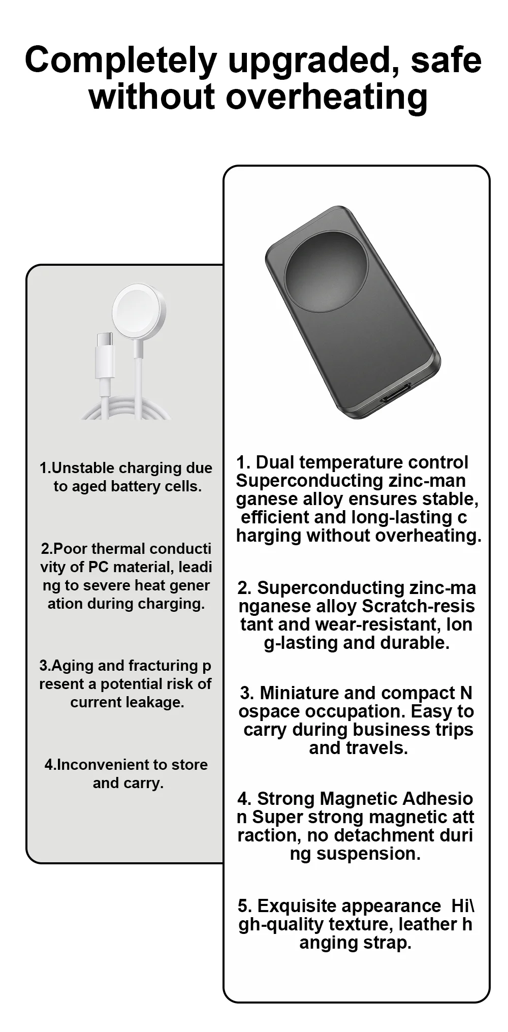 Für Samsung Galaxy Watch 9/8/7/6 Classic 5 Pro 4/3 Active 2 1 Ladegerät USB-C Schnelllade-Dock Typ-C Kabelloses Magnetisches Ladegerät – Detail 3