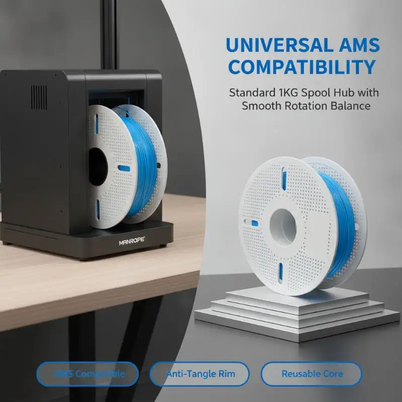 1 Pcs Detachable Heat Resistant ABS Empty Filament Reel 3D Printers Reusable Spool For 1KG Refill Filament For Bambu Lab