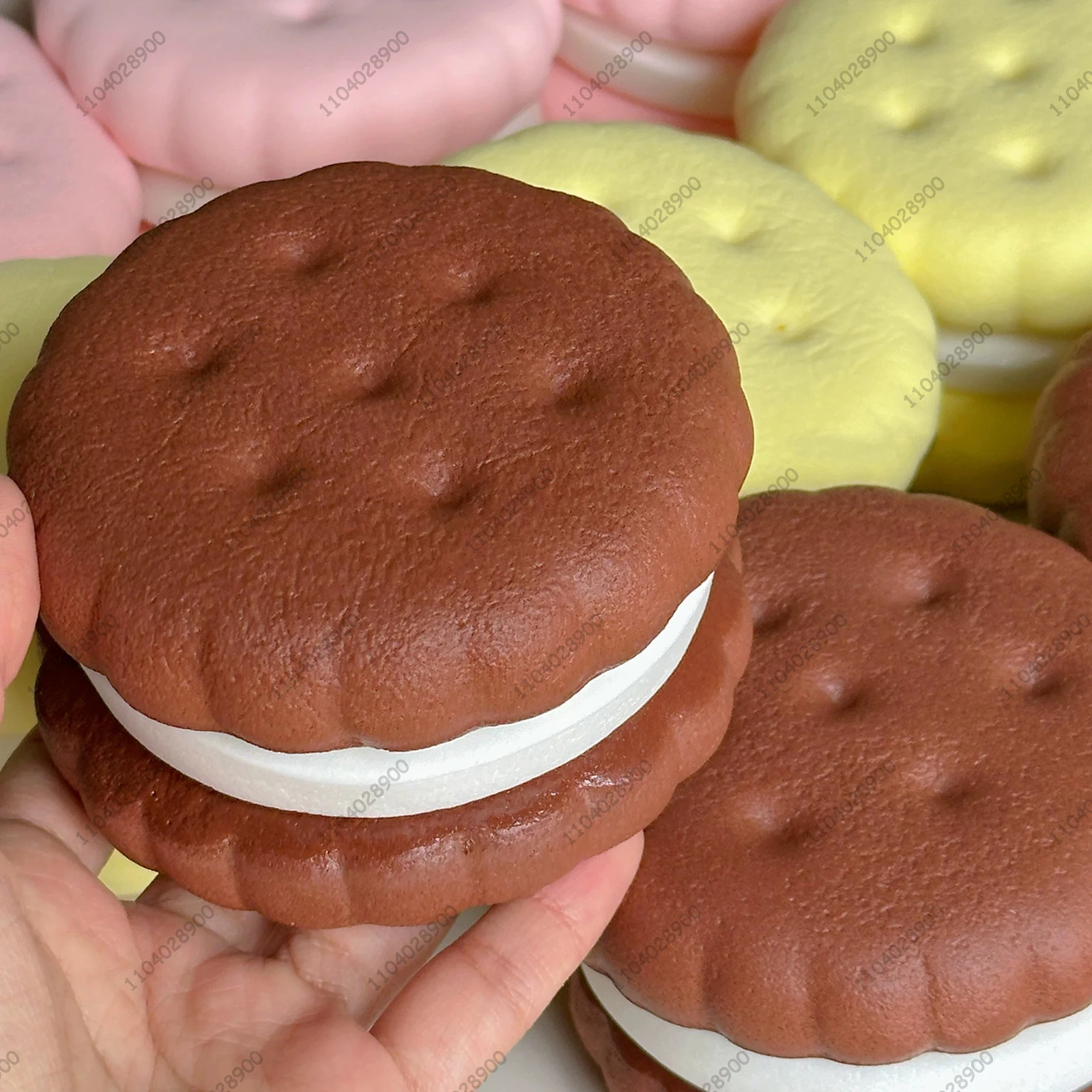 Squishy Simulated Cake Squeeze Toy Fidgets Toys Big Cookie Biscuit Slow Rising Squishy Anxiety Antistress Squishys Gifts Kids - view 5