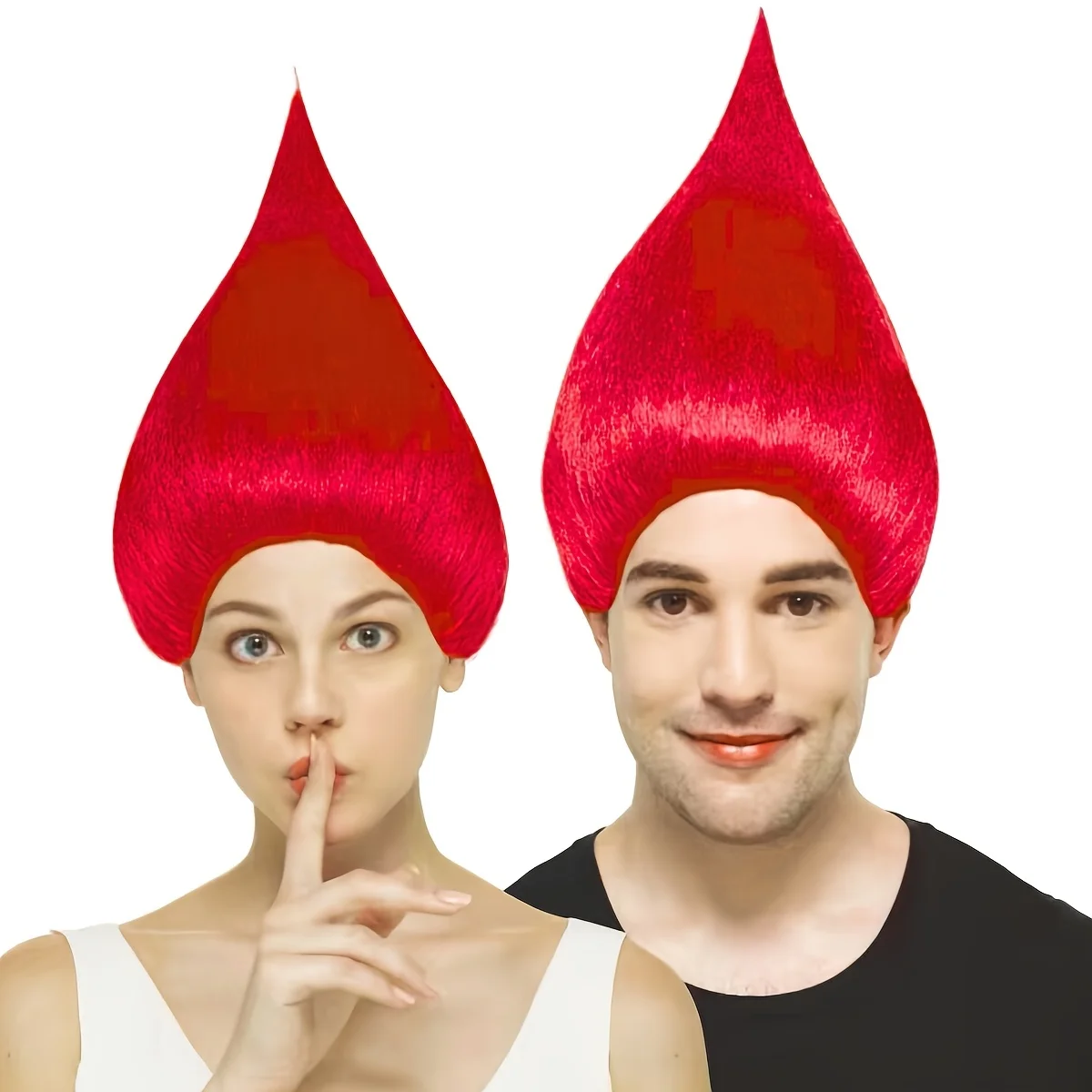 باروكة صناعية مدببة مضادة للاعوجاج باللون الأرجواني | حفلة عطلة مضحك مضحك الترفيه شعر مستعار #6