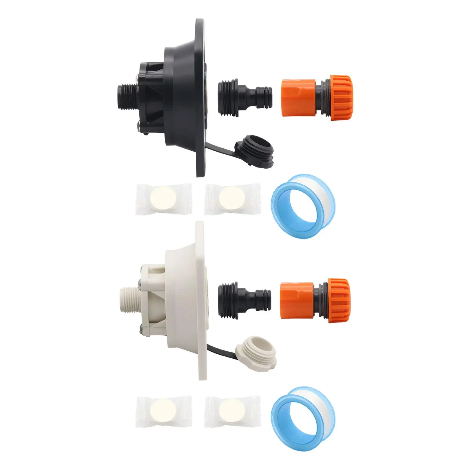 

RV Water Inlet Connection PP Material Leakproof Adapter with Check Valve Quick Hookup for Caravan Trailer and Yacht