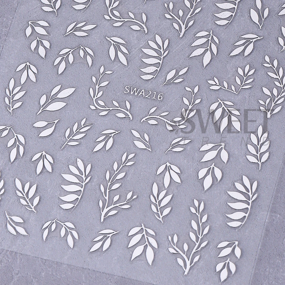 3 Stück Bronzefarbene Blätter Nagelkunst-Aufkleber Roségold Silber Blumen- und Blätterdesign Elegante Slider-Aufkleber DIY Sommer-Maniküre-Dekoration – Detail 5