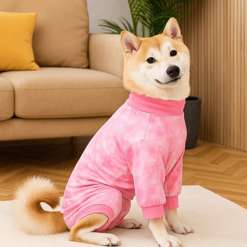 

Dog Pajamas Elastic Dog Recovery Suit Tie Dye Warm Dog Anxiety Vest Comfortable Dogs Calming Pullover Post-Operation Care