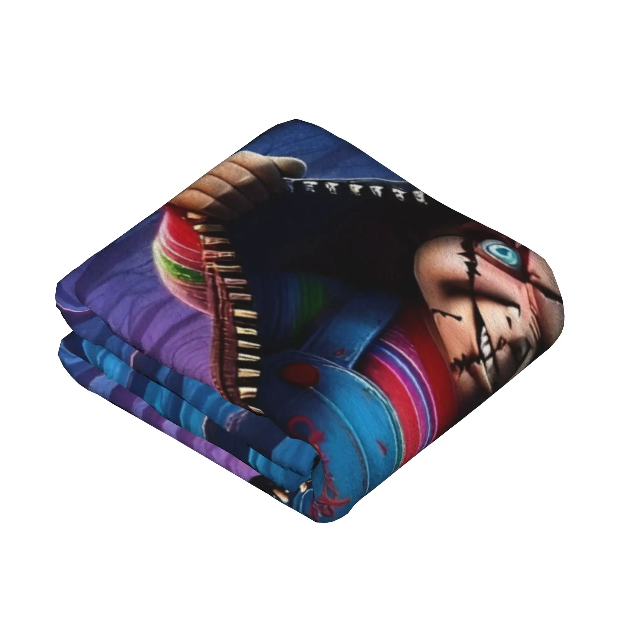 Horror Movie Chucky Blankets  Fuzzy Throw Blanket Home Couch Printed Soft Warm Bedspread