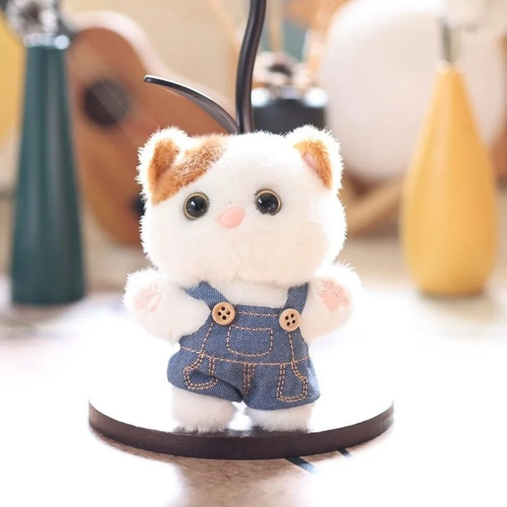 Stuffed Animal Fluffy Cat Plush Pendant Kawaii Ornaments Kitten Keychain Decoration Cat Key Chain Gift Choice