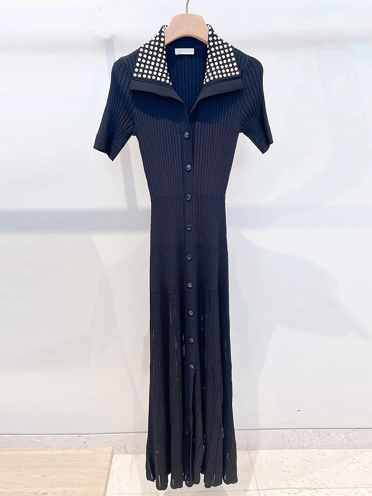 

Высококачественная трикотажная длинная женская юбка трапециевидной формы с высокой талией и пайетками, осень-зима, мягкое полиэфирное волокно