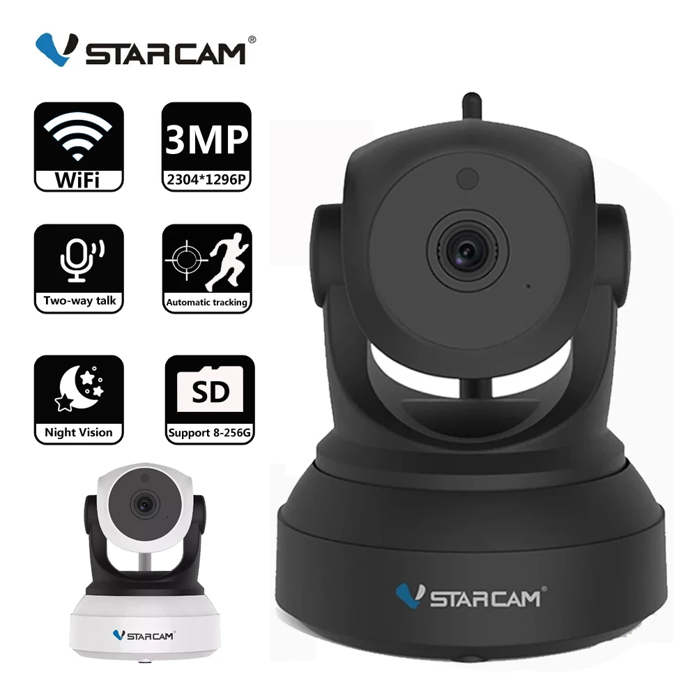 VStarcam C24S 3MP 1296P HD Security IP Camera Wifi Camera Human Track Night Vision Video Network CCTV Baby Monitor