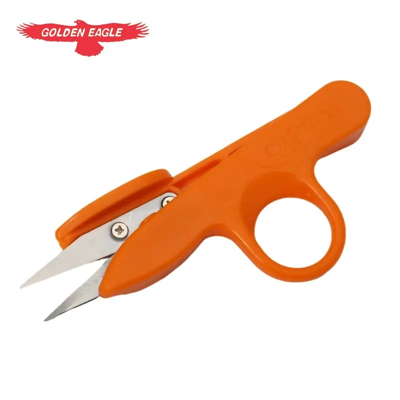 TC-801 Colorful Plastic Handle Ring Yarn Cutting Cross Embroidery Small Scissors Thread Cutting Eagle Brand Small Scissors