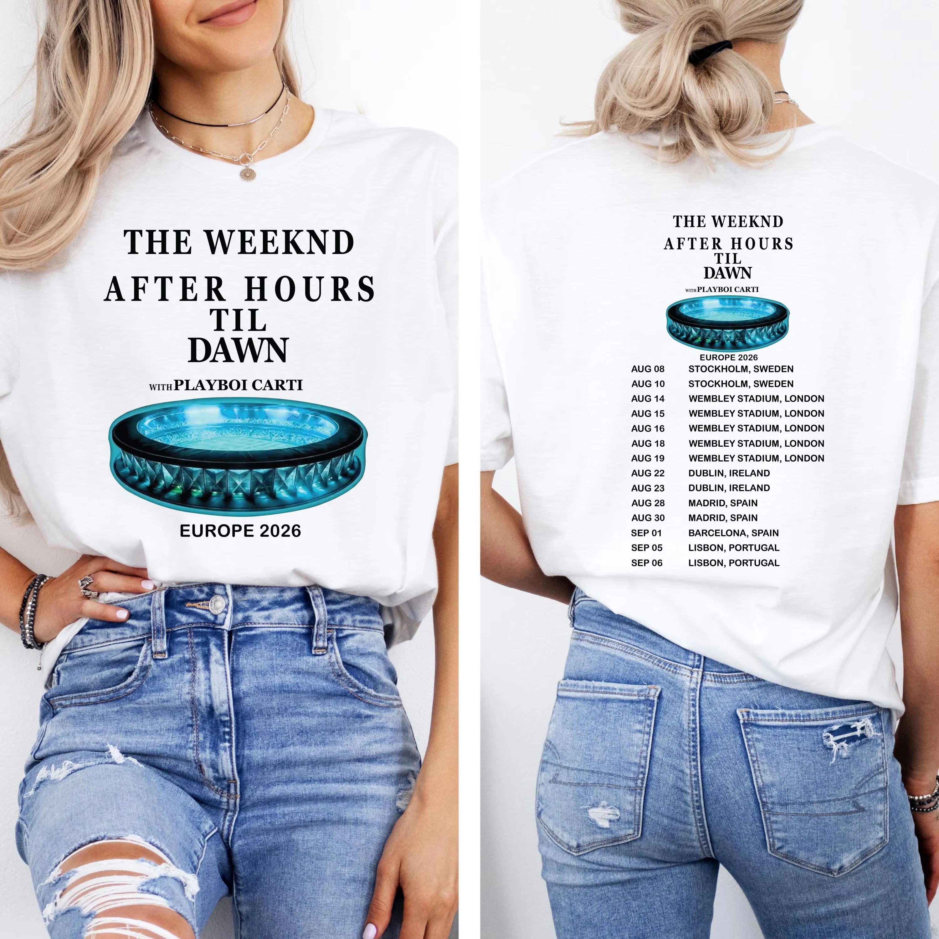 The Weeknd After Hours Til Dawn 2026 T-shirt Men Women Summer Cotton Clothing Fashion Oversized Short Sleeved Top Streetwear