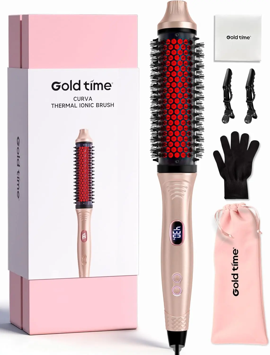 

Инфракрасная термощетка для волос с ионизацией 100M, 6 режимами нагрева, двойным напряжением, для завивки и выпрямления всех типов волос