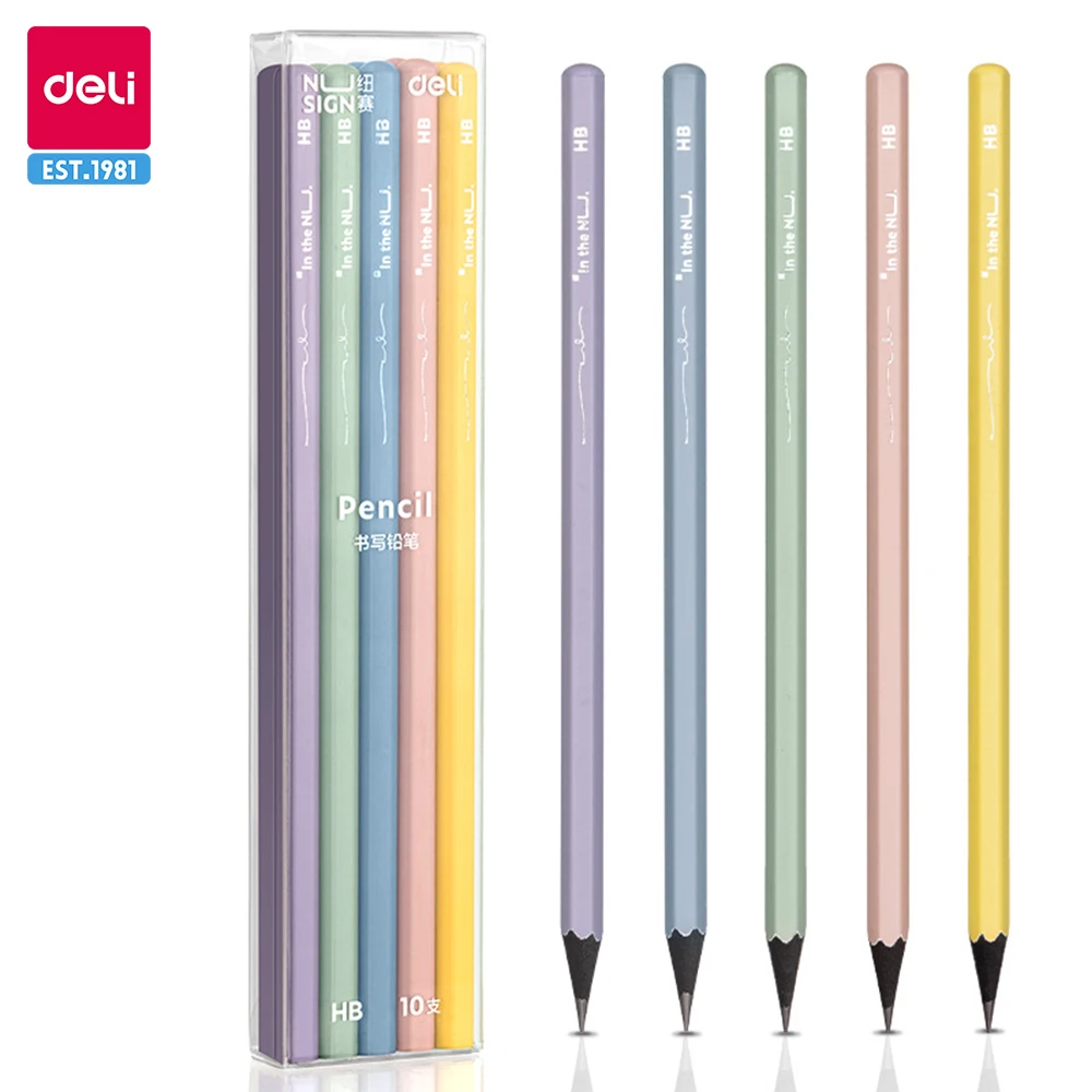 Deli Wooden Graphite Pencil Set 2B HB Professional Drawing Pencils Child Writing Pencil Stationery Back to School Supplies