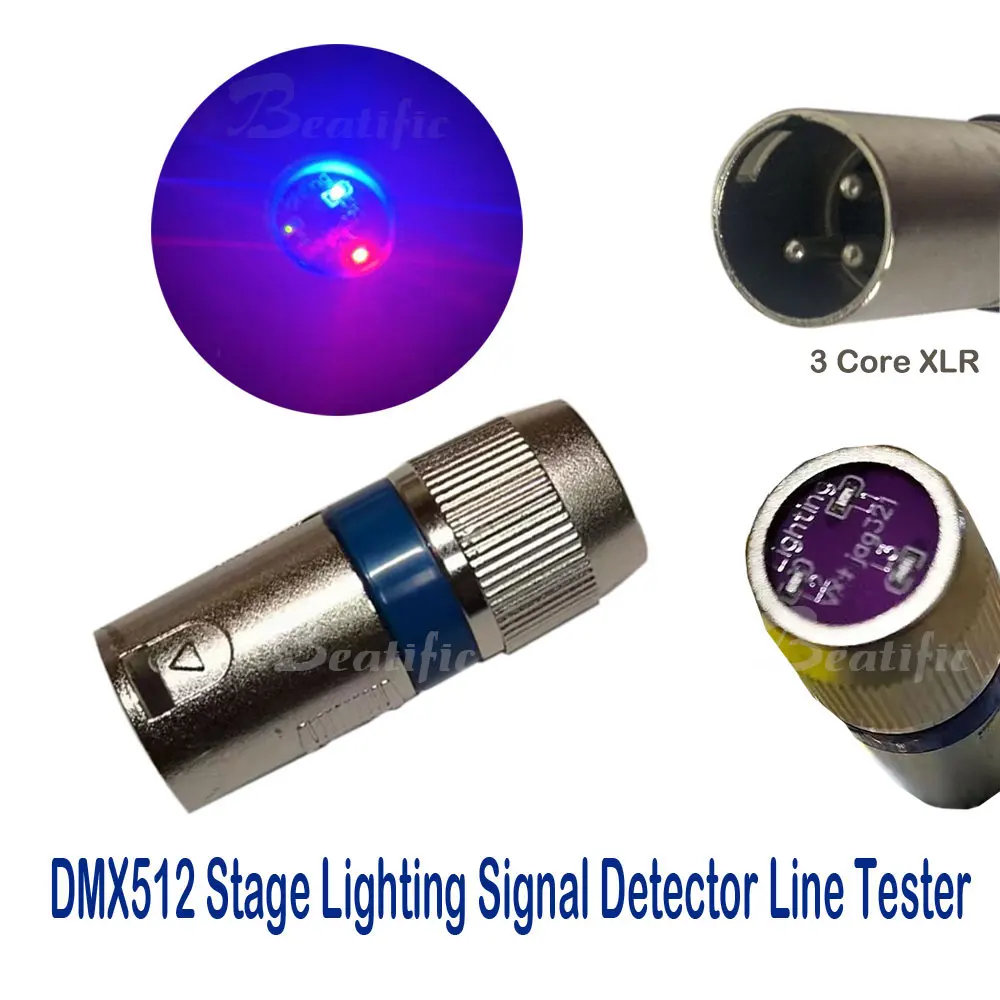 DMX512 Stage Lighting Signal Detector Line Tester XLR Signal Troubleshooting Tool for Moving Head Beam Lights LED PAR Light