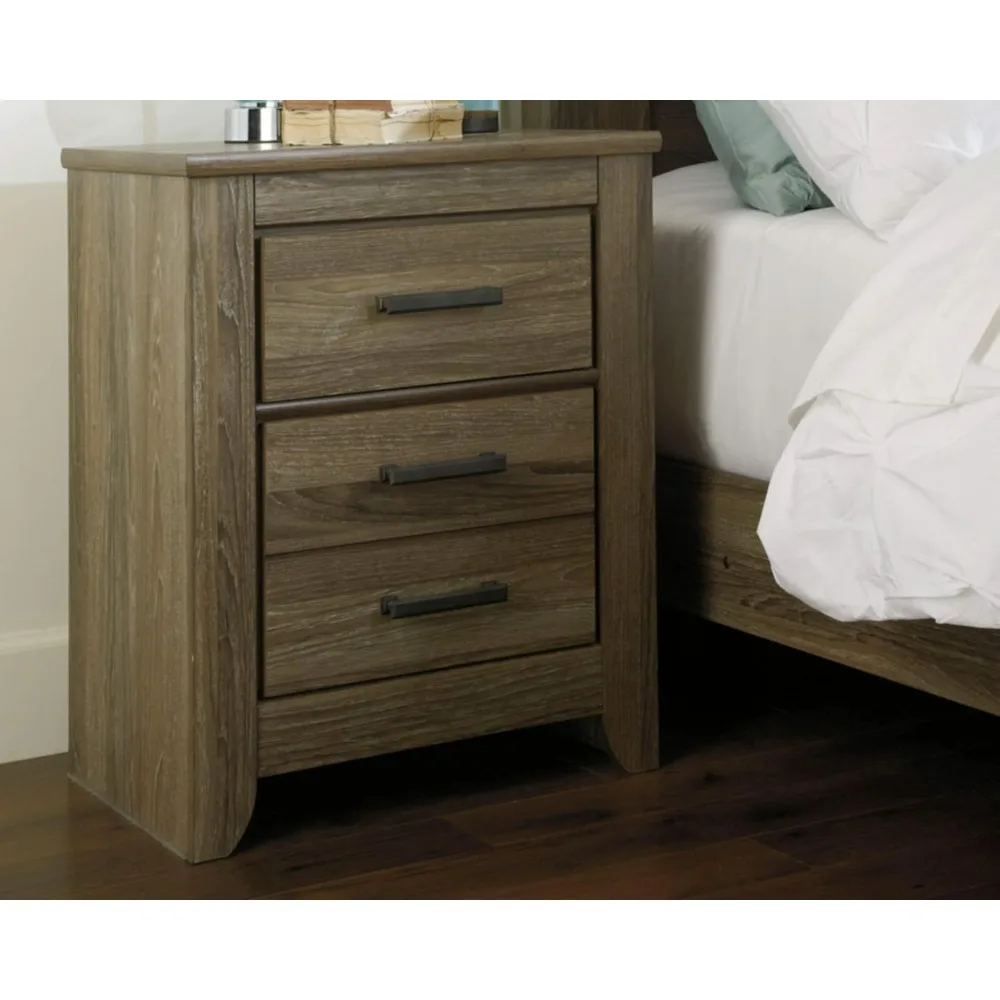 Rustic Contemporary 2 Drawer Nightstand Small Table Side Bed Tables Furniture for Room Bedside Bedroom Home Handsomely Crafted