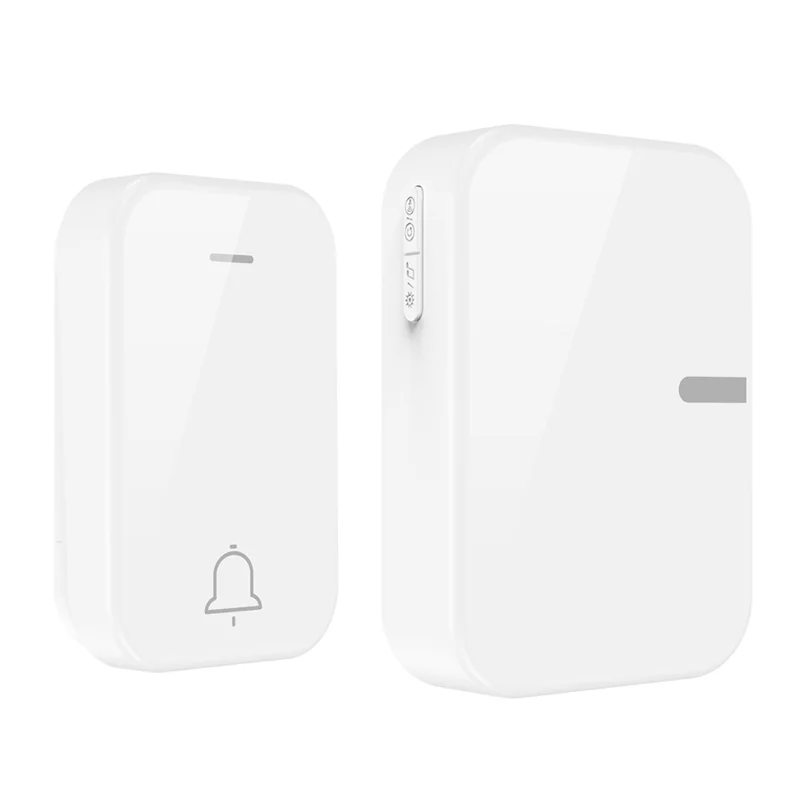 ABGN جرس باب كهربائي ذاتي التوليد لاسلكي 433 جرس باب خالي من البطارية حجم عالٍ لمسافات طويلة جهاز بيجر واحد إلى واحد