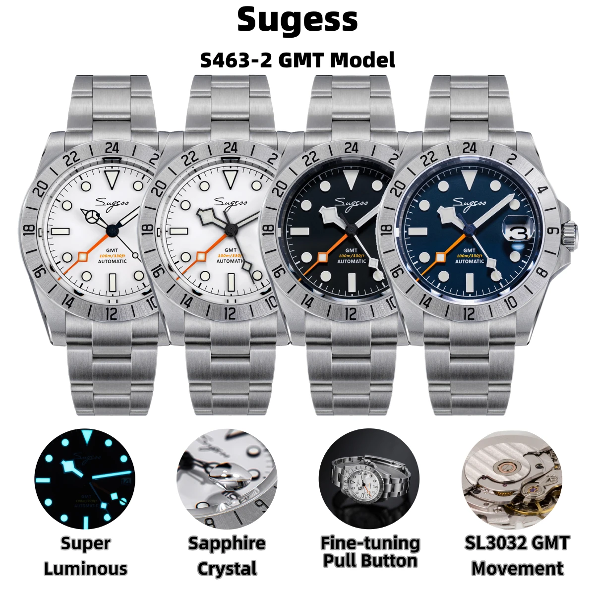 Мужские часы Sugess GMT Automa – обзор и цена Rolex Watch Submariner
