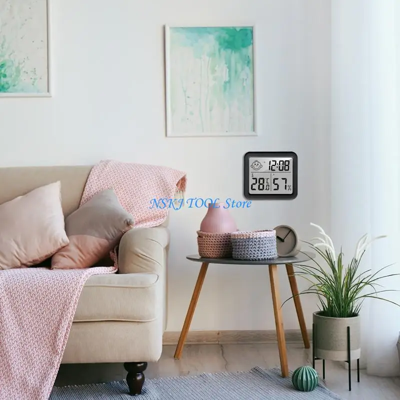 L8RC เครื่องวัดอุณหภูมิแบบตั้งโต๊ะพร้อมนาฬิกาวัดอุณหภูมิและความชื้น