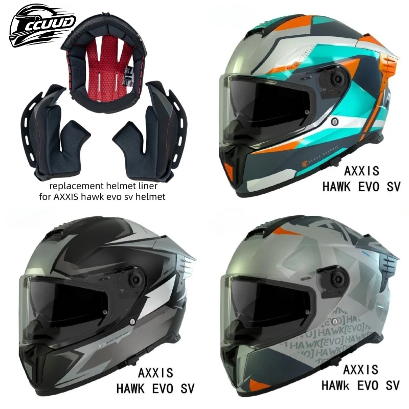 Suitable for AXXIS HAWK EVO SV Helmet Liner. Replacement Liner for S-XXL Size. Helmet Accessory