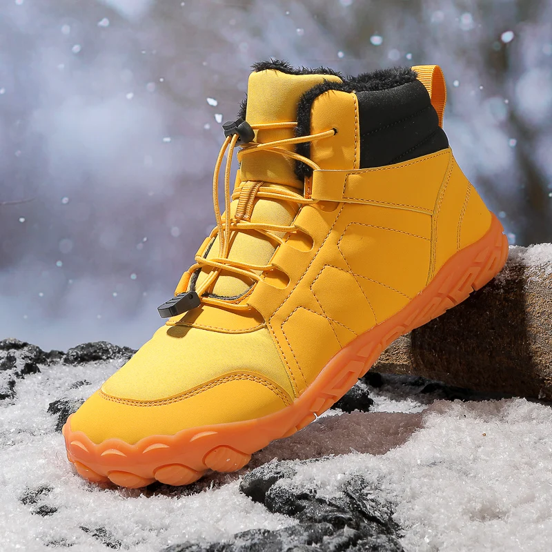 Winter New Men's and Women's Five-Finger Outdoor Velvet Thickened Anti-Slip Cotton Shoes Casual Sports Snow Boots