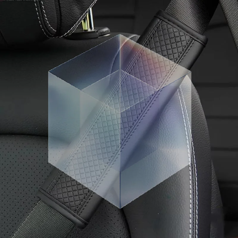 Car Seat Belt Shoulder Cover 1Pc Eco-Friendly Fiber Leather Embossed Decompression Comfort for All Car Users 1PCS