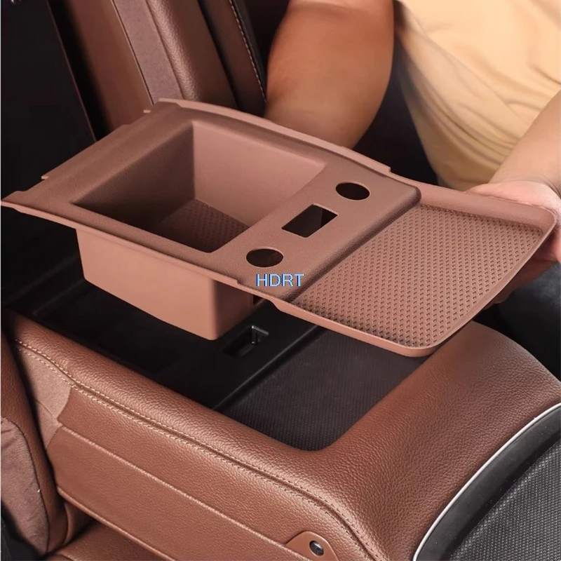 

For Mercedes-Benz GLE GLS Class W167 V167 X167 2020 + Car Styling Rear Armrest Storage Box Pad Organizer Tray Cover Accessories