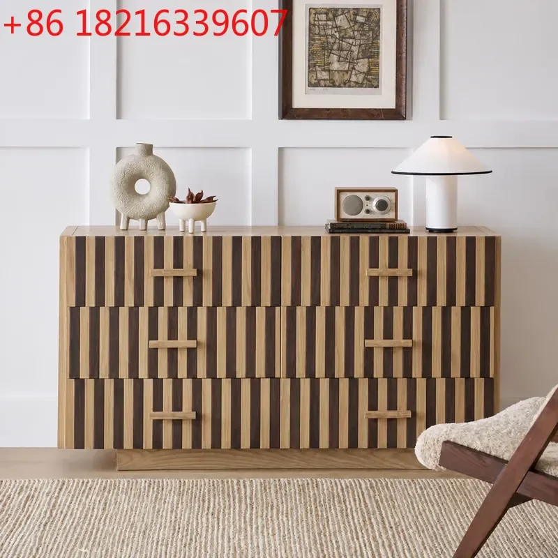 YAONordic Style Dining Sideboard Tea Cabinet Entryway Storage Chest Console Table for Living Room Home Furniture Organizer