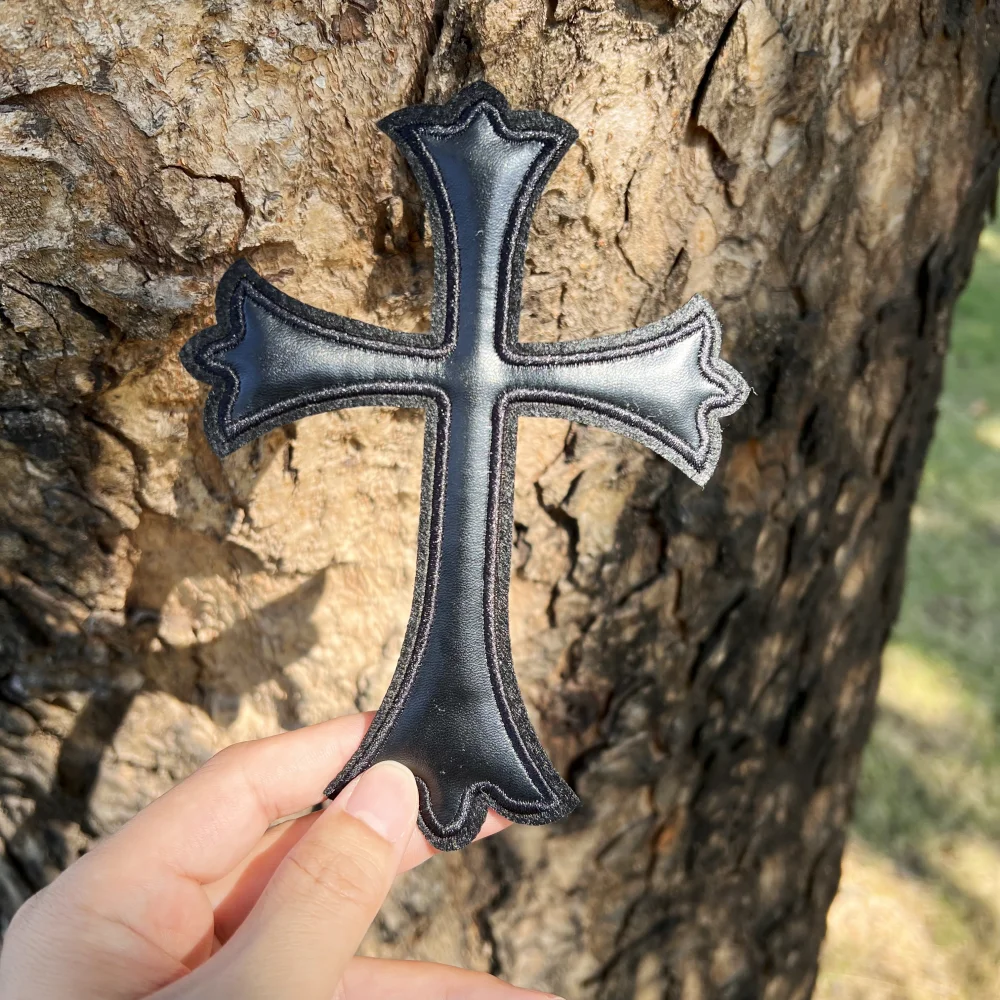 3D Black Cross Gothic Vintage Handmade Patches for Clothing, DIY Sewing for Jeans, Hats, Jackets - Luxury Retro Design