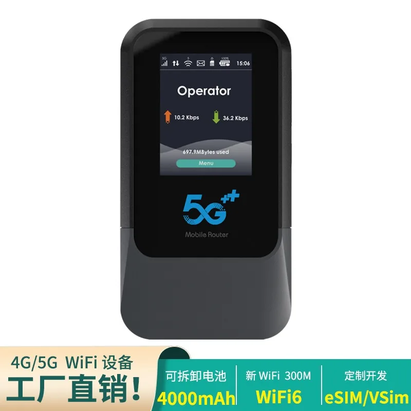 Ingenious-New 5G SA NSA Pocket Mini Wifi SIM&Esim V510 Modem Pocket Mobile Portable Hotspot Wi-Fi Indoor Wifi6 Router