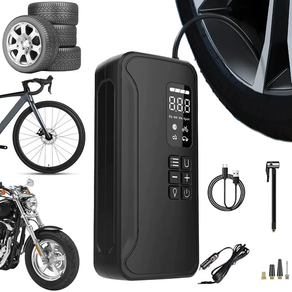 

Многоцелевой автомобильный насос для накачивания, портативный автоматический зарядный стоп, цифровой дисплей, интеллектуальный воздушный насос для шин мотоцикла для автомобиля