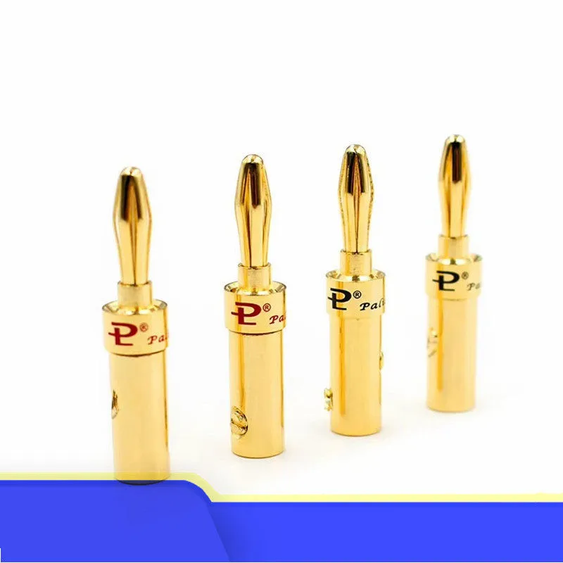 10PCS 4mm Pure Copper Gold-Plated Banana Plugs Solder-Free for Hi-Fi Speakers Power Amplifiers Terminal Blocks and Audio Cables