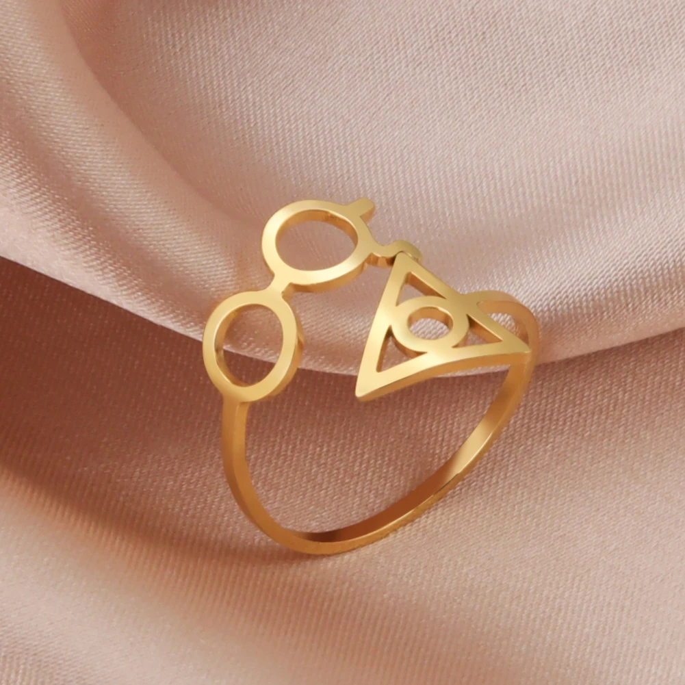 COOLTIME Fashion Rings Female Lightning Scar Harri Glasses Deathly Hallows Rings for Women Girl Party Gift Jewelry Wholesale - Image 2