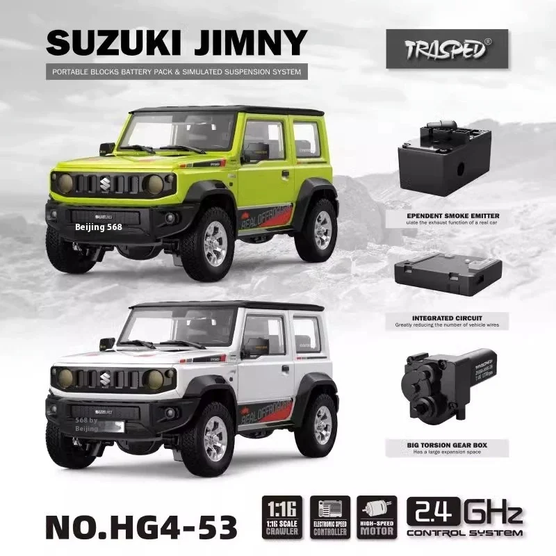 Hengguan HG4-53 1/16 RC Fuoristrada SUZUKI JIMNY 4WD Crawler RTR 2.4Ghz Fuoristrada Modello strisciante Veicolo con luci a LED