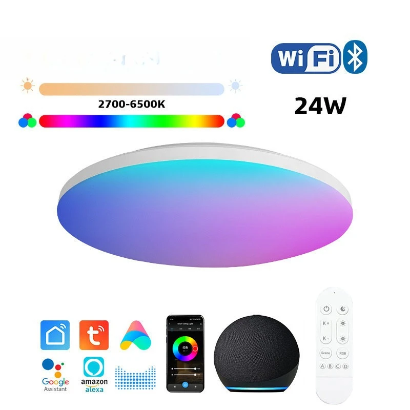 

RGB Symphony Ceiling Light Intelligent Remote Control Dimming Color Dimming Living Room Bedroom Indoor Intelligent Lighting