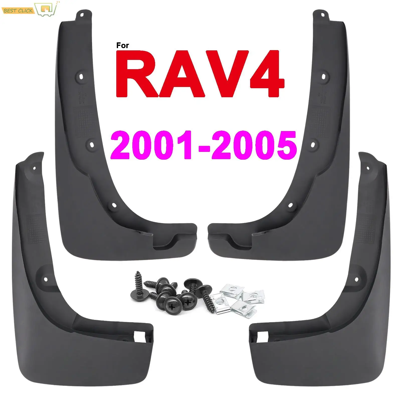 4Pcs/Set Front Rear Car Mud Flaps Splash Guards Fender Mudguards for Toyota RAV4 XA20 2nd Gen 2001  2002 2003 2004 2005 Mudflaps