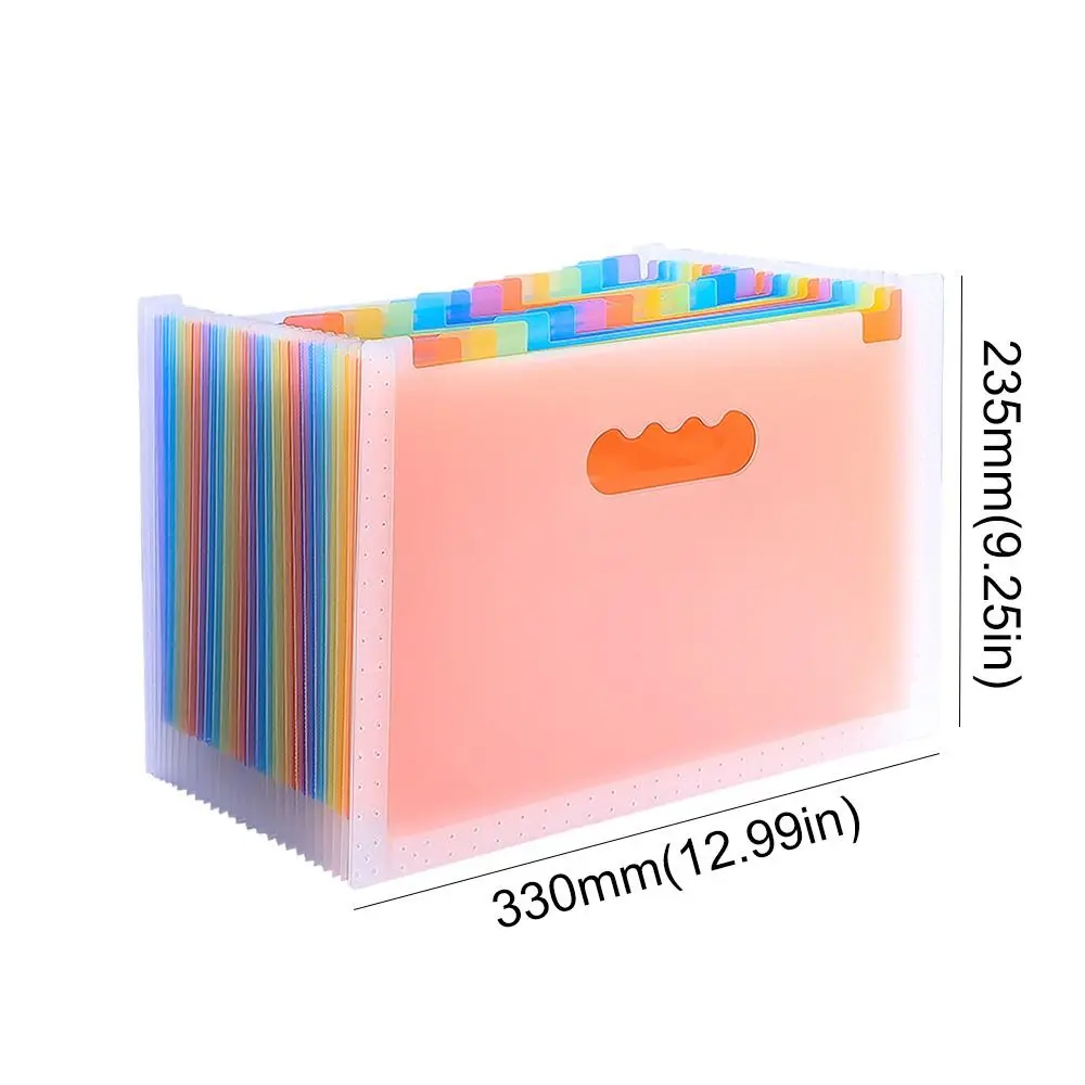 Multi-layer 25 Pockets File Folder Portable Waterproof A4 Expanding Organ Bag Large Capacity File Storage Paper Organizer