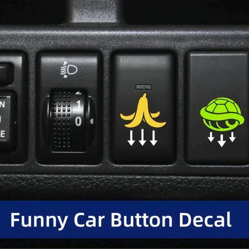 

3PCS/SET Funny Banana Peel & Turtle Stickers – Colorful Waterproof Vinyl Decals for Car Buttons