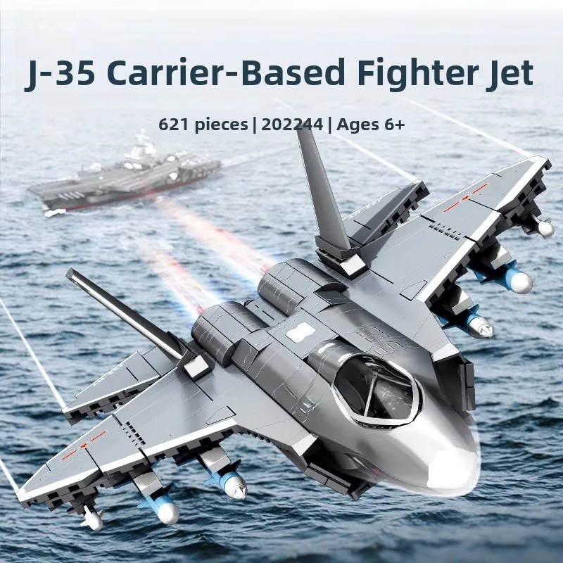 

Военный истребитель J35 для палубных авианосцев: конструктор, развивающая игрушка, подарок для мальчиков, STEM-набор для изучения космоса