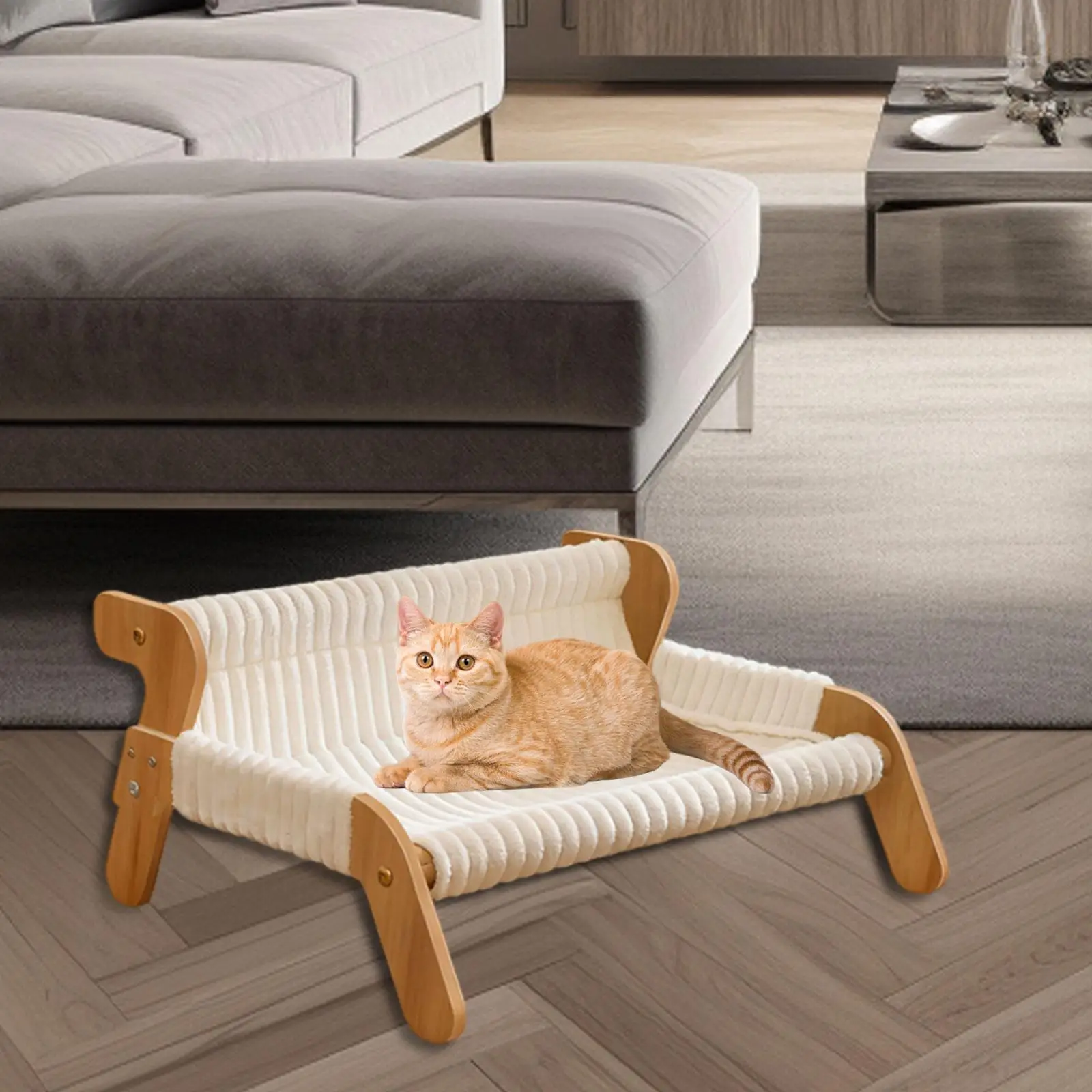 Cat Lounge Chair Cat Hammock Bed Furniture Comfortable Sleeping Resting Cats Elevated Bed Pet Cot For Dogs Puppy Bunny Rabbit