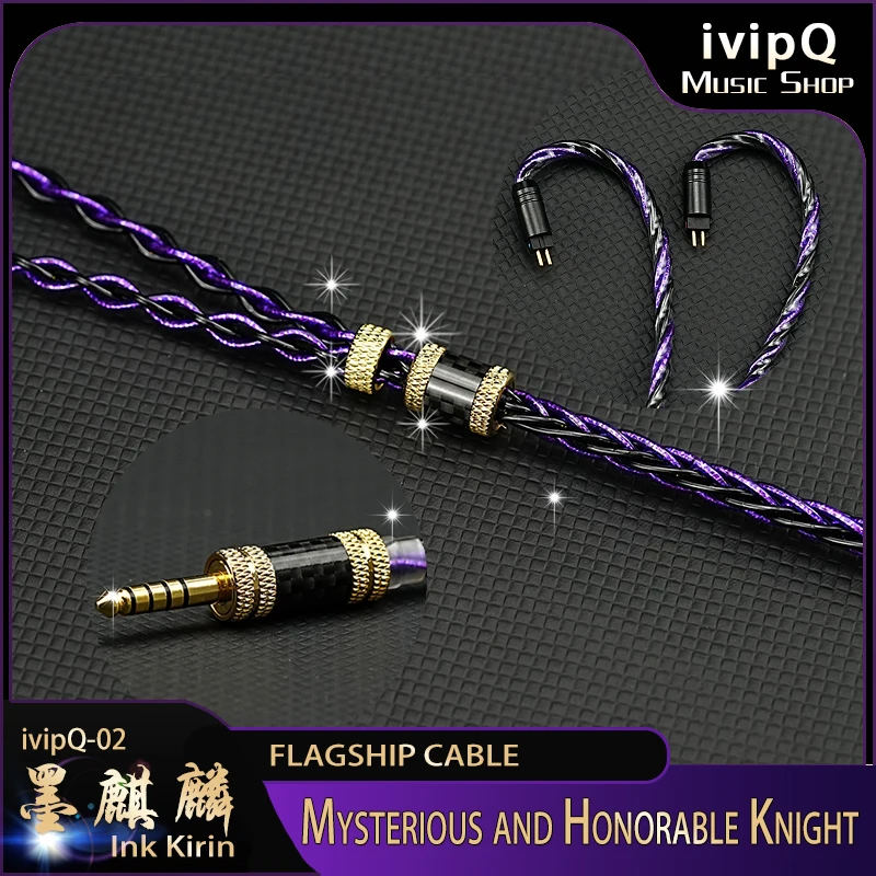 IvipQ-02 DIY Earphone HiFi unggulan kabel Upgrade IEM konduktor multi-elemen dengan MMCX/0.78mm 2Pin/N5005/I900 untuk AKG MK4 IEM