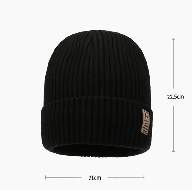 سميكة الصوف الشتاء محبوك قبعة للرجال الدافئة غزل القطن دراجة ركوب يندبروف قبعة للحماية الباردة الخريف الشتاء الموسم