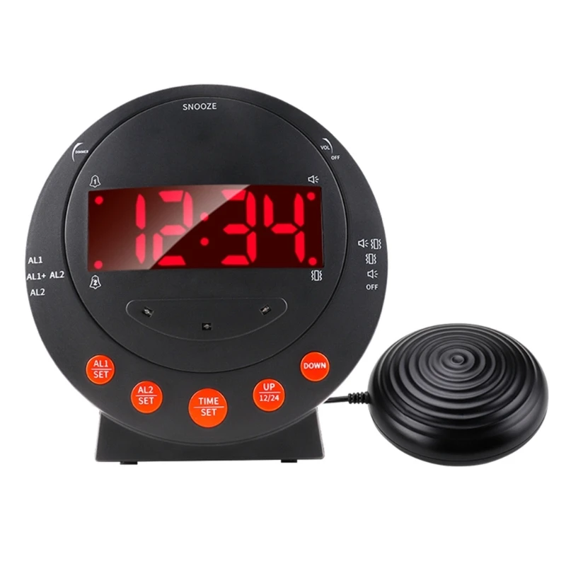 Loud Alarm Clock with Bed Shaker Large LED Digital Display Vibrating Alarm Clock for Heavy Sleeper Digital Bedroom DropShipping