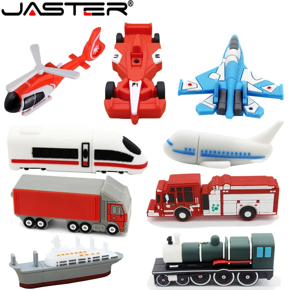 JASTER USB Stick motorcycle Pen Drive Car Flash Drives Racing Aircraft Rail Train Cartoon Truck Motor car 128GB 64GB 32GB 16GB